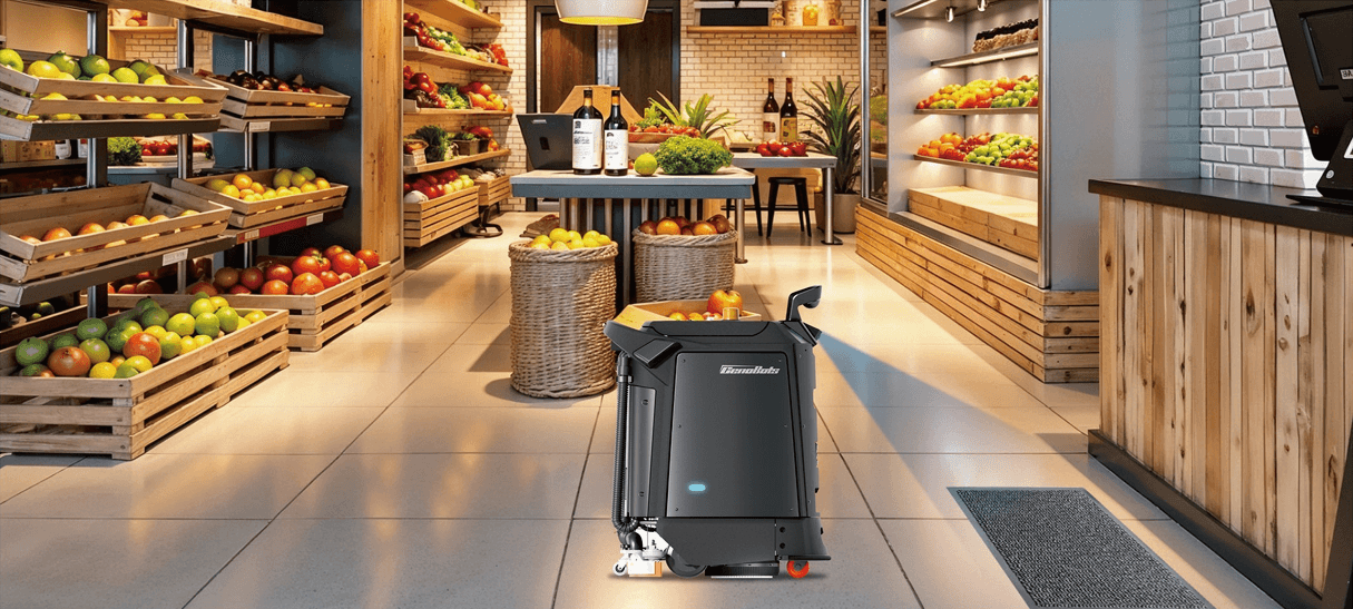 CenoBots L3 Scheuersaugroboter im autonomen Einsatz im Supermarkt