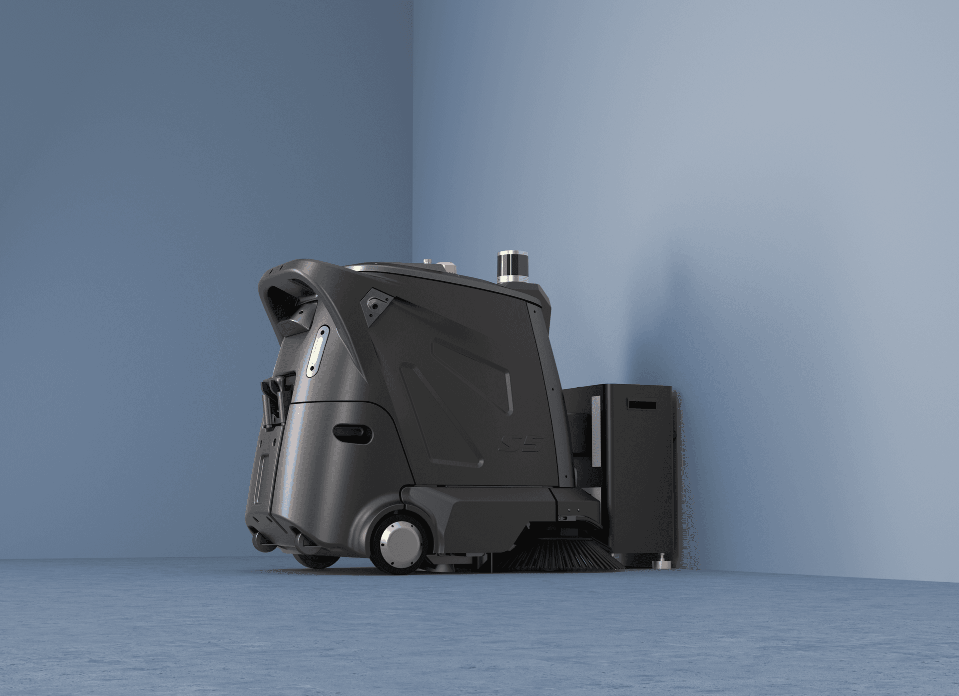 CenoBots S5 Kehrsaugroboter an automatischer Ladestation