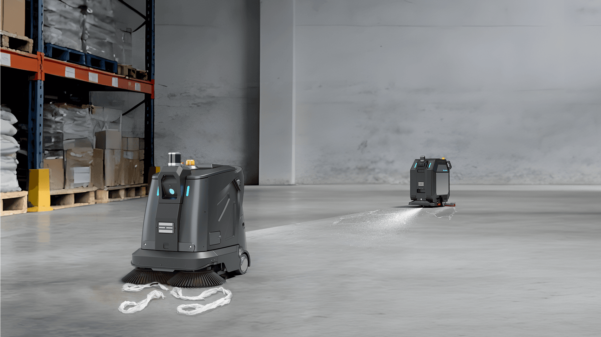 CenoBots S5 Kehrsaugroboter im TeamClean-Flottenbetrieb